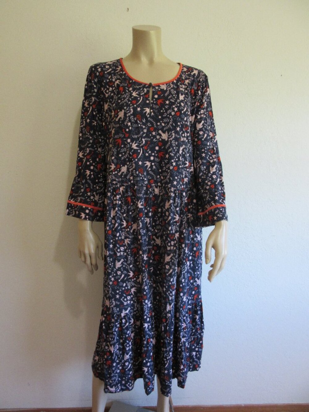 BODEN Blue Doves Birds 18L House Dress